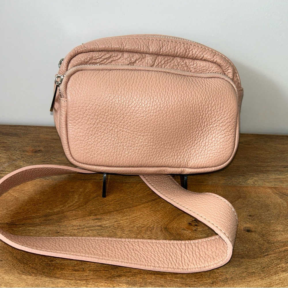 Stella Bianca pebbled Leather Crossbody waist belt Bag